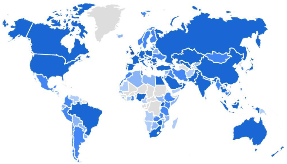World map of EdSheds global usage